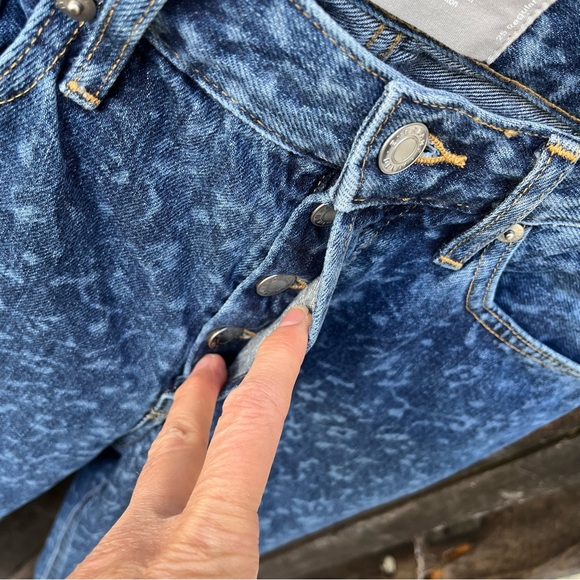 Everlane Wm’s The 90s Cheeky Organic Cotton Jean In Dark Painterly Strokes Sz 25 - Picture 5 of 16